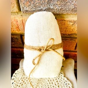 *Large Ivory Egg with Jute Bow Easter Decor